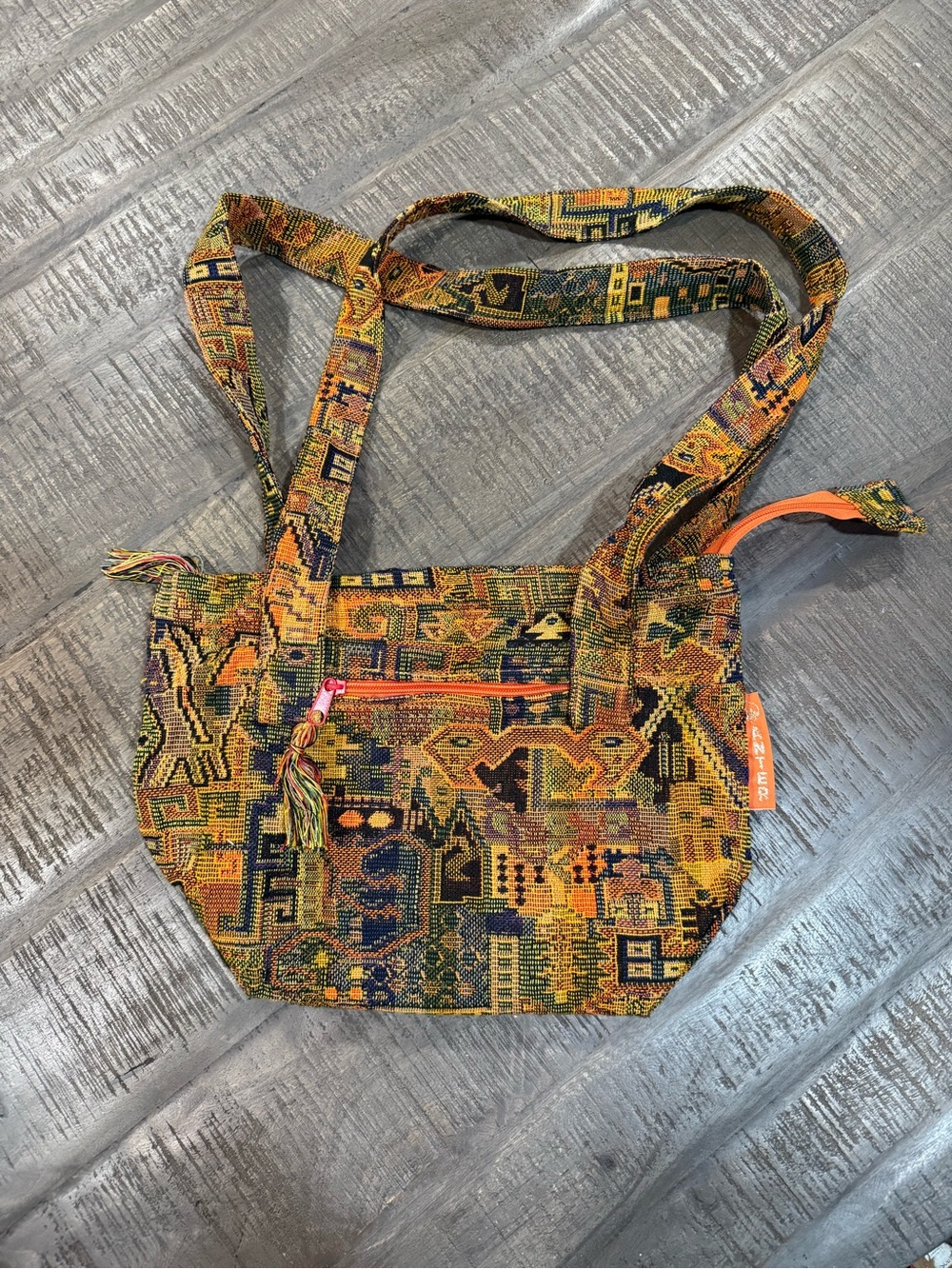 Anter Israel Colorful Woven Crossbody Bag - Orange Multi